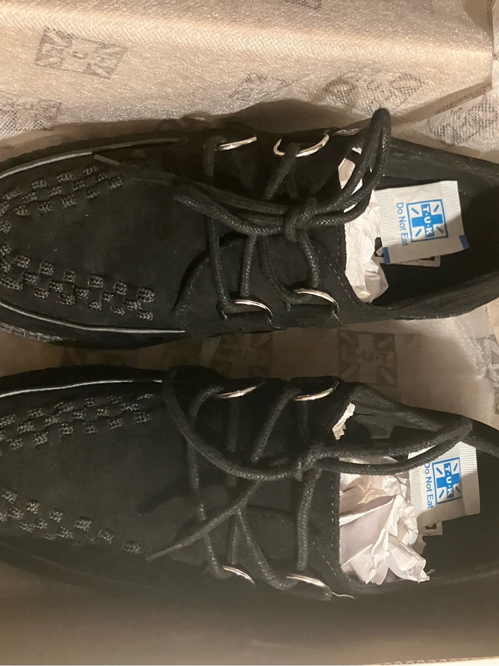 Black Vegan Suede Lace-Up T.U.K Creepers